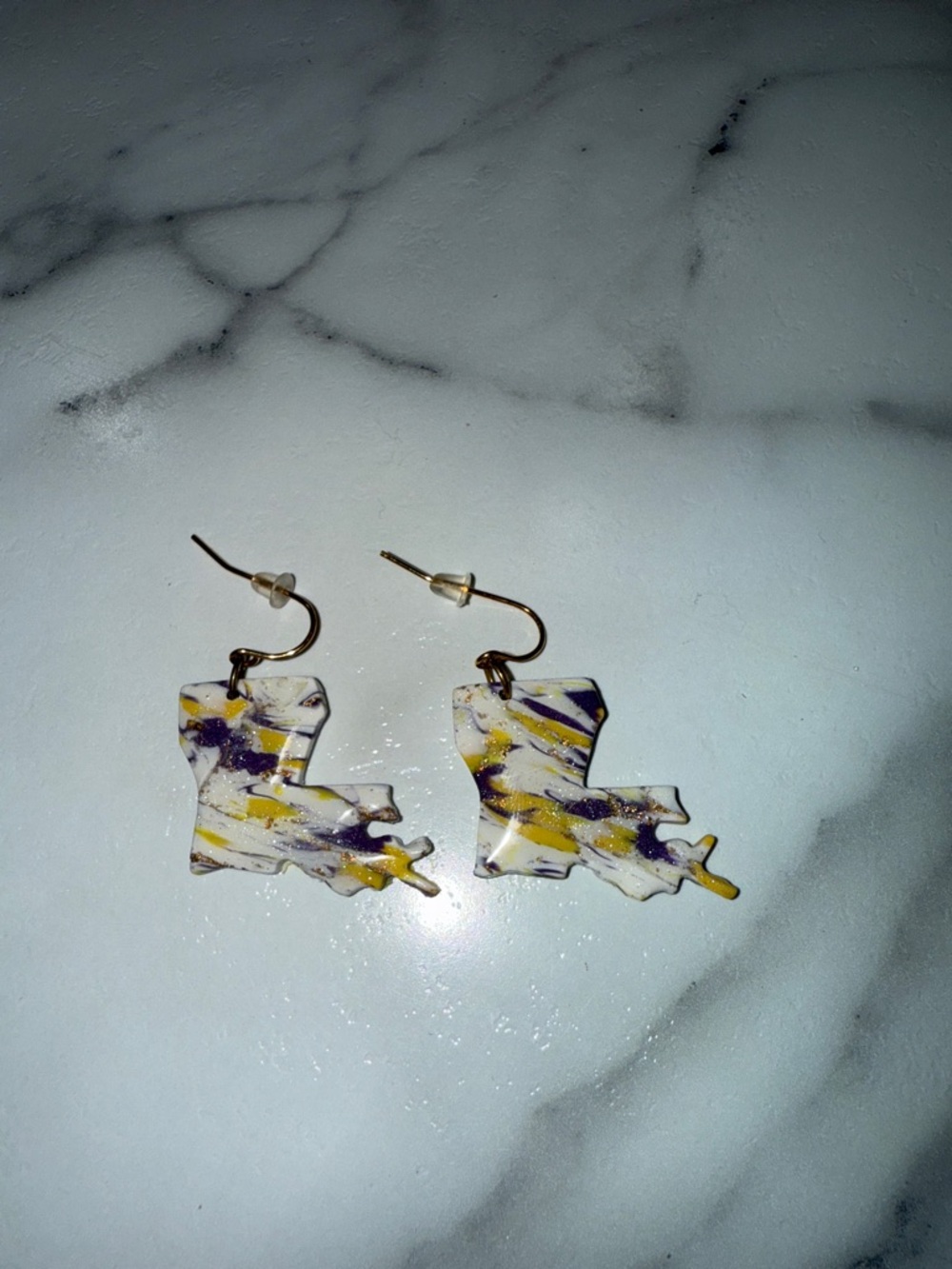 Louisiana LSU Tigers Handmade Polymer Clay Earrings